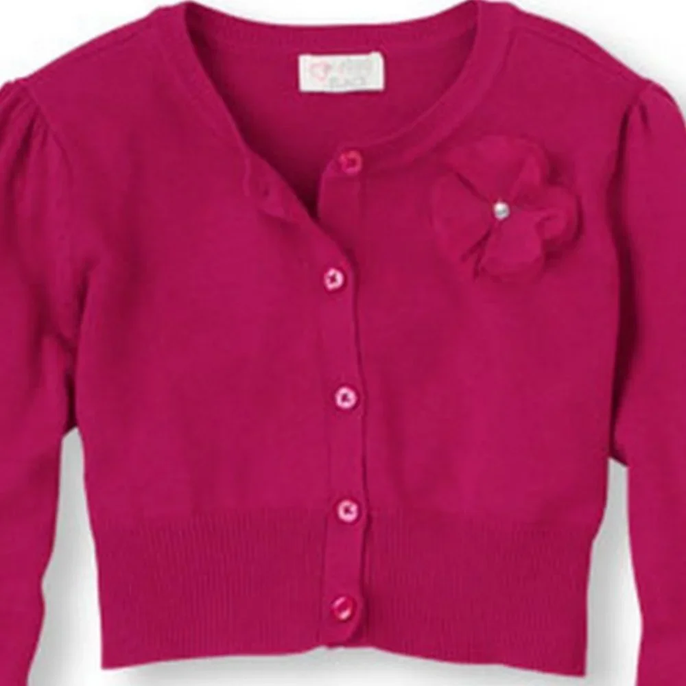 The Children's Place Girls Cropped Bolero Cardigan PINK Knit Sweater XS(… - Picture 2 of 2